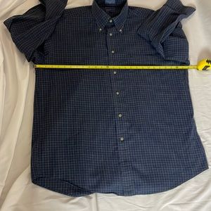 Faconnable Mens Button Front Dress Shirt Blue white